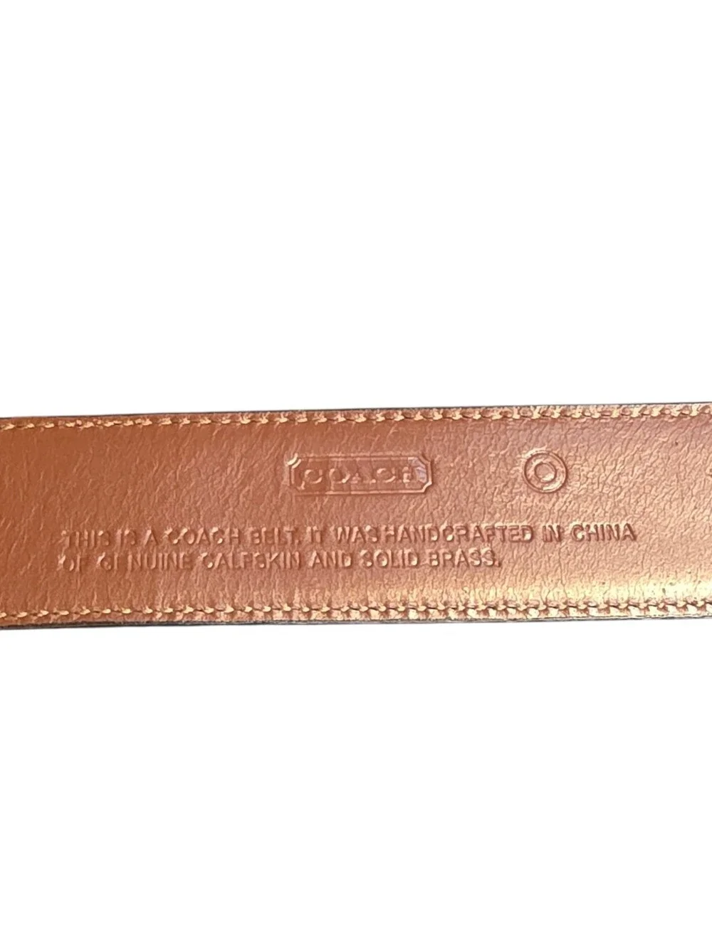 Coach Calfskin Belt- 38